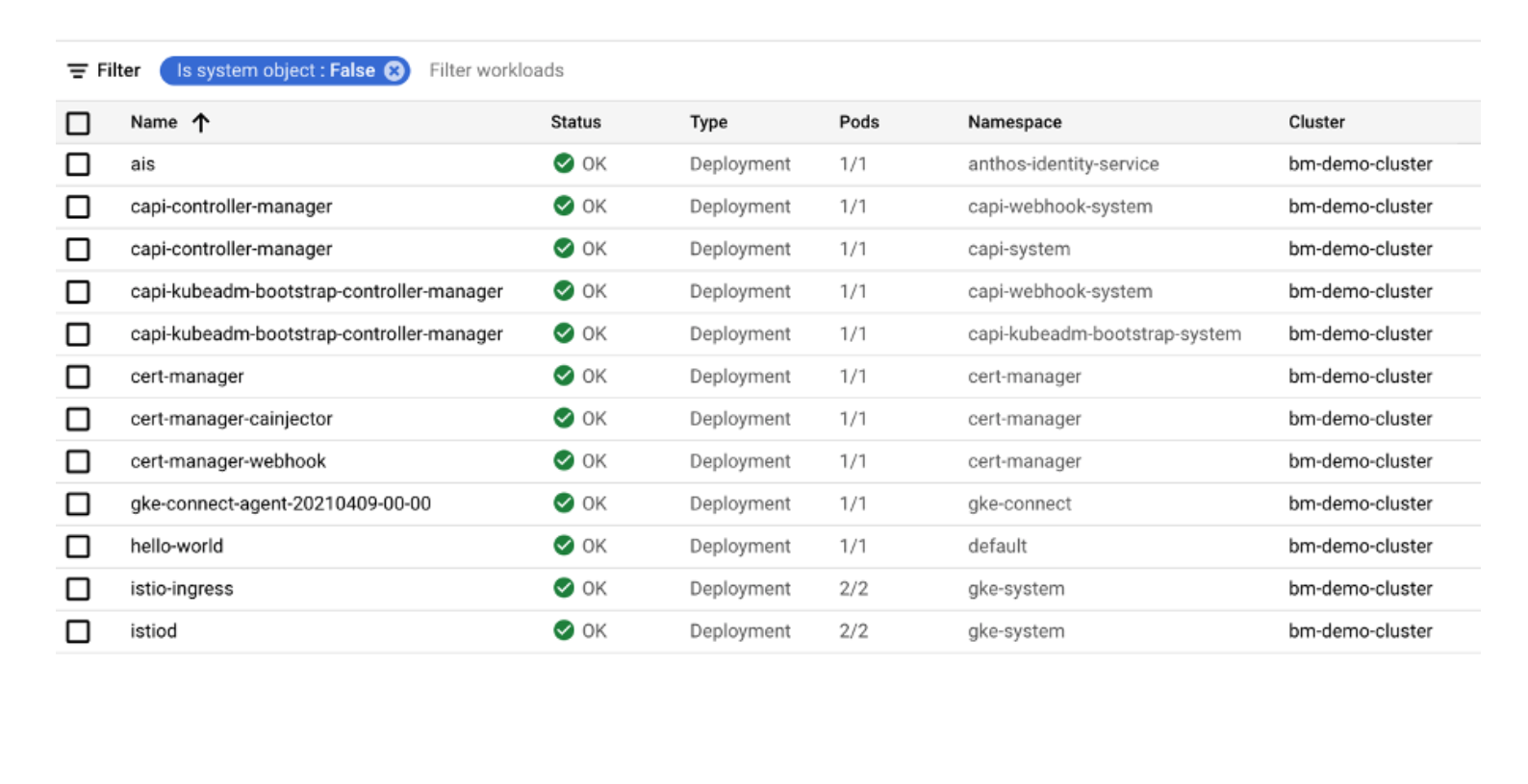 Login and authenticate the cluster using Google Anthos dashboard ...